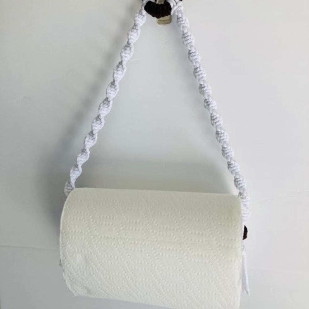 Handcrafted Macrame paper towel holder